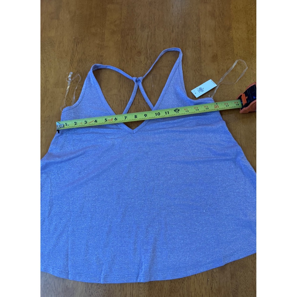 NWT Old Navy Women's Purple Metallic Shimmer Strappy T-Back V-Neck Tank Top Sz M - Picture 5 of 8